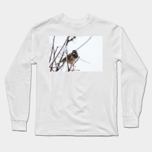 Dark-eyed Junco on Snowy Branches by Debra Martz Long Sleeve T-Shirt